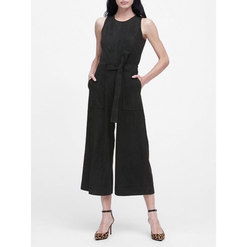 Banana Republic vegan suede wide-leg jumpsuit